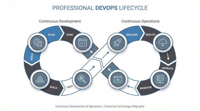 DevOps Lifecycle Infinity Loop Diagram Vector Illustration