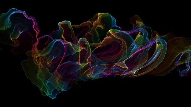 Abstract Spectrum Smoke Flow with Vibrant Neon Colors 4K Video
