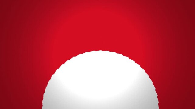 Abstract Geometric Graphic Design Featuring A White Semicircle On A Vibrant Solid Red Background