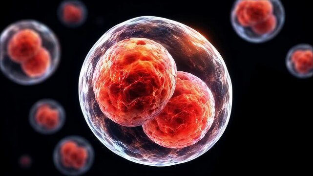 Cell Division and Mitosis Process, Realistic 3D Cell Biology Animation
