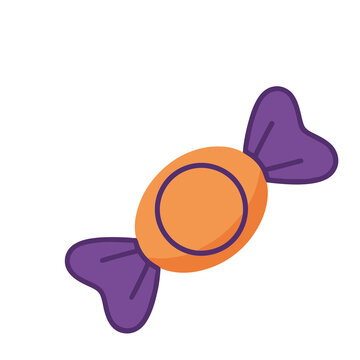 Orange and purple wrapped candy