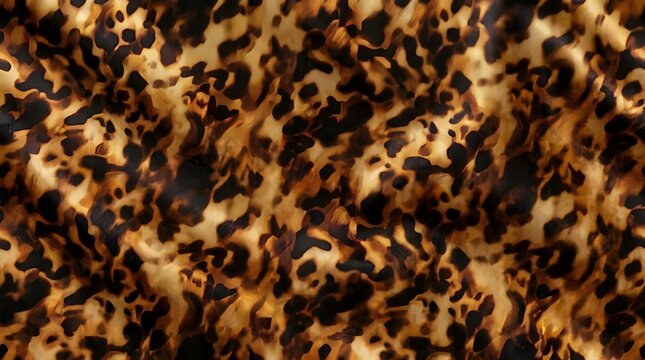 seamless tortoise shell pattern with warm amber and deep black spots abstract organic background design for fashion prints and luxury accessories