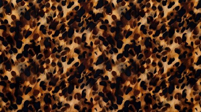leopard print pattern background with animal skin fashion design and wild fur texture in brown and black colors for textile apparel and fabric decoration
