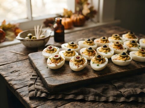 Watching Eyes Deviled Eggs Halloween Spooky Appetizer