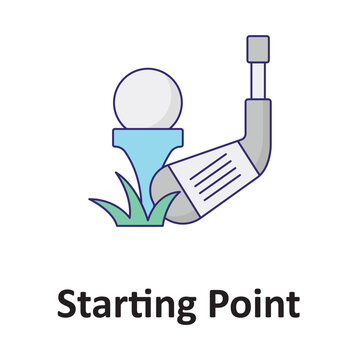 Starting Point Vector Icon which an easily modify and edit