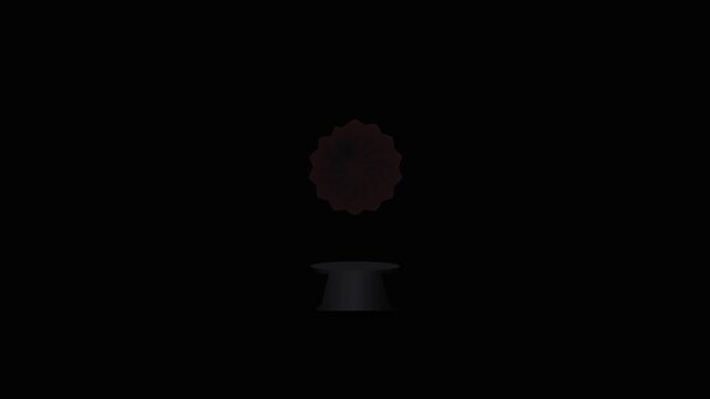 Abstract animation of a stylized sun and top hat on black background