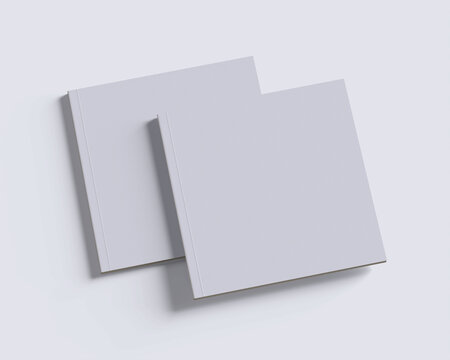 Realistic 3d render magazine or book blank white color for mockup collection