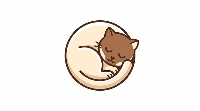 sleeping cat vector icon