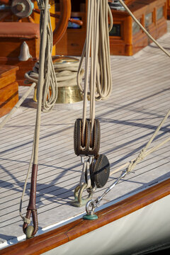 Details of a sailboat in old style