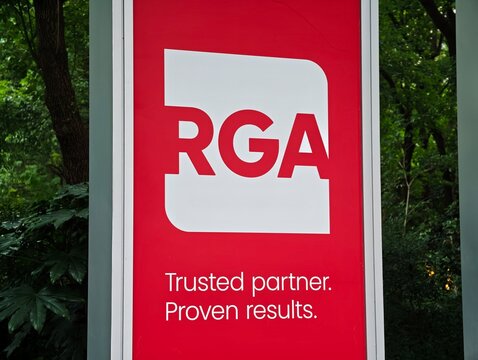 Shanghai,China-Sep.19th 2026: RGA (Reinsurance Group of America) company brand logo