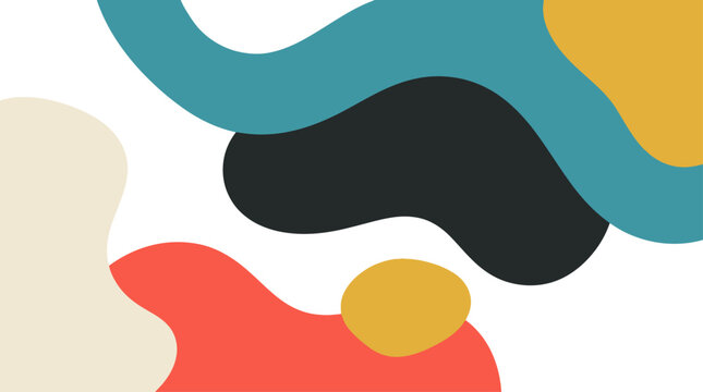 Abstract fluid shapes in vibrant colors with a modern and artistic composition