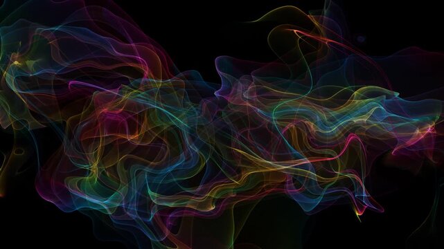 Elegant Multicolored Smoke Trails for Cinematic Video Overlay 4K Video