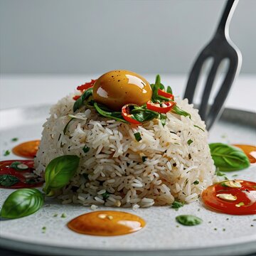 Thai Spicy Basil Fried Rice with Century Egg (Pad Kra Pao Khai Yiao Ma)