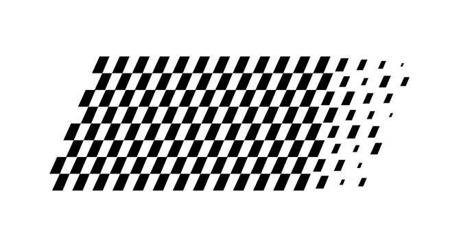 Black Racing Flag Checkered Pattern and Speed Halftone Design Template