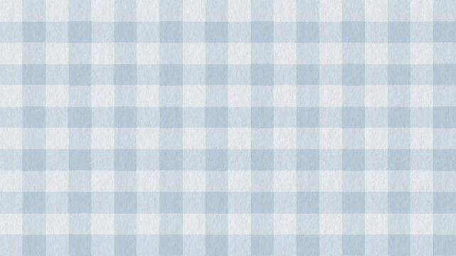 Pastel blue watercolor textured gingham check pattern seamless background
