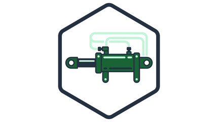 Obraz premium Hydraulic Cylinder Mechanism Isolated