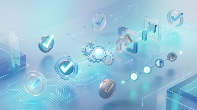 Modern workflow validation icons concept