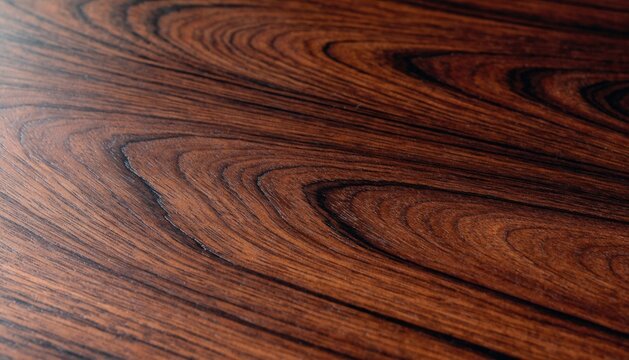Polished rosewood surface, intricate swirling grain patterns, rich deep brown luxury texture.  