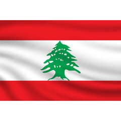Obraz premium Waving Lebanon National Flag