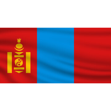 Waving Mongolia Flag Illustration
