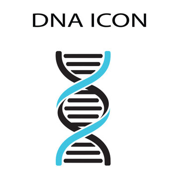 Blue abstract DNA helix spiral genetic code icon vector