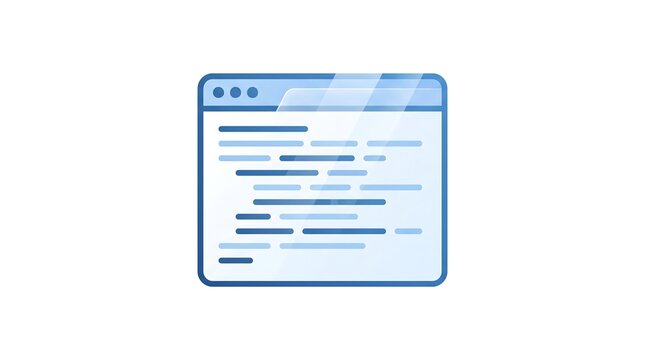 Blue browser icon representing web development, coding, programming, and software engineering concepts
