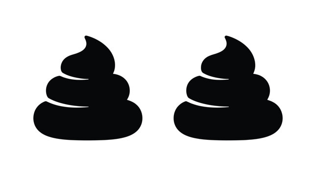 Two piles of excrement are depicted as a black silhouette