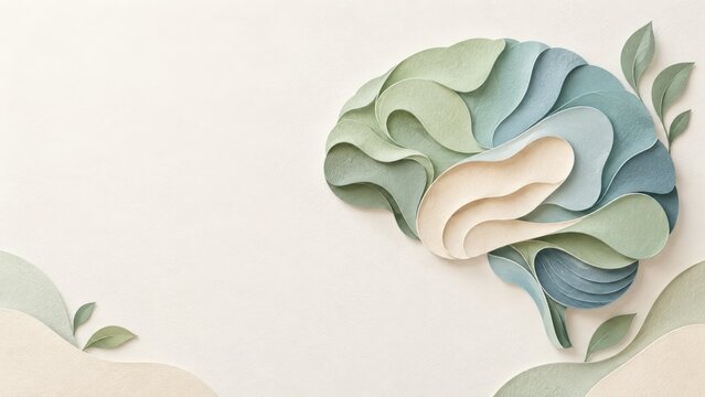 A Creative Representation of a Brain Made from Colorful Layered Paper Art, Symbolizing Creativity, Thought, and Innovation.