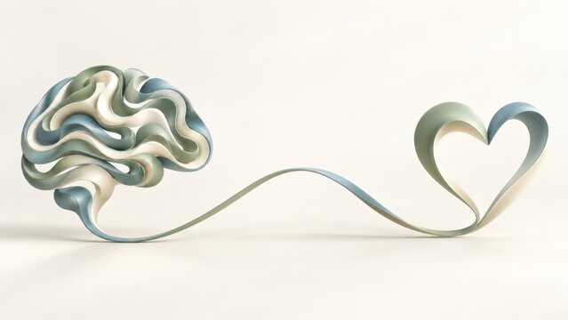 A Captivating Abstract Representation of the Human Brain Intertwined with a Heart, Symbolizing the Connection Between Emotion and Intelligence