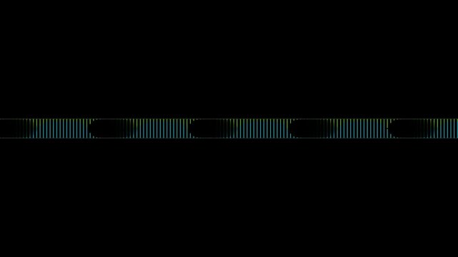 Horizontal Bar Spectrum with Blue and Yellow Gradients on Black