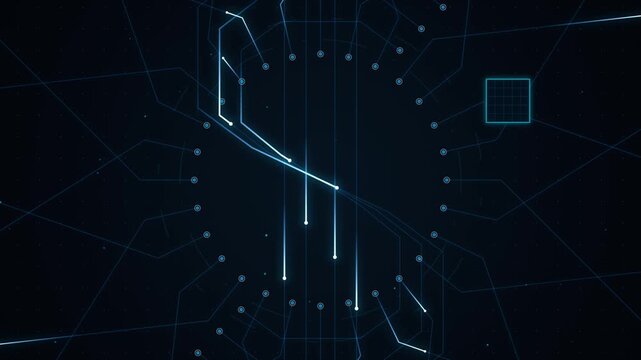 Abstract Fintech Cyber Circuit Dollar Seamless Motion Loop 4K