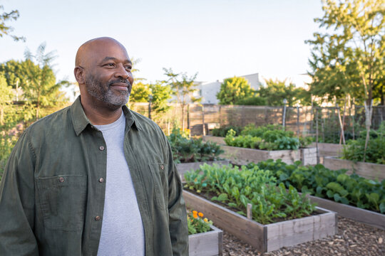 Community garden coordinator ready before volunteers arrive