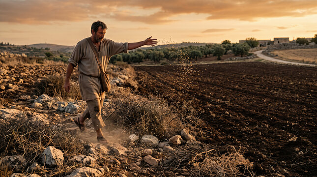 The Sower Scattering Seeds Across Different Soils, Parable of the Sower