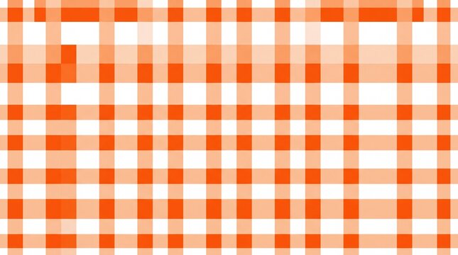 Classic orange and white gingham checkered pattern for textile and background design.