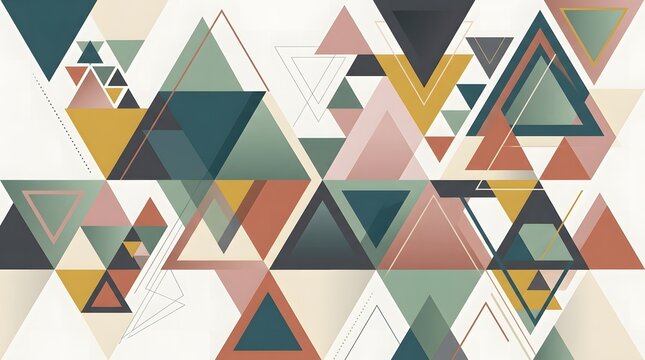 Colorful geometric triangles abstract pattern design with vibrant colors