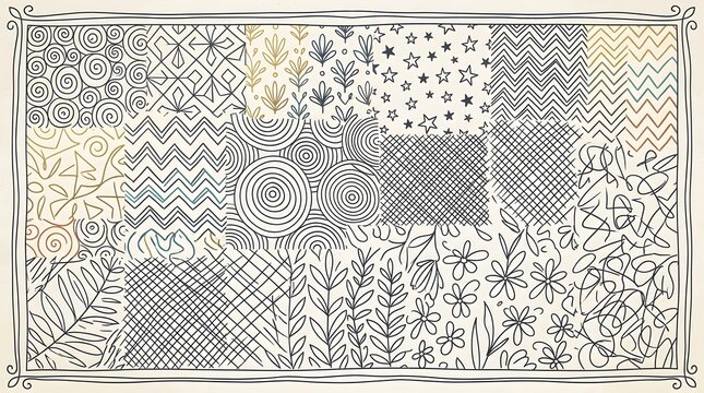 Intricate traditional geometric and floral pattern design isolated on white background