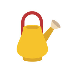 Yellow watering can with red handle © diana