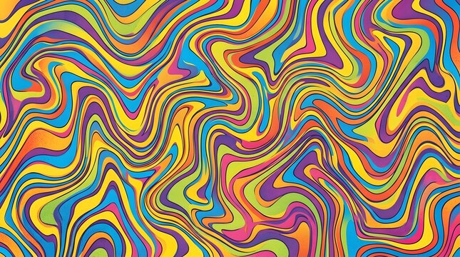 Abstract psychedelic liquid or wave pattern with vibrant colors and smooth flowing lines