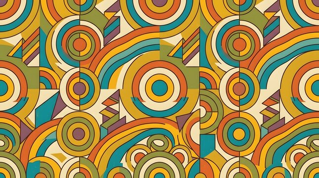 Colorful abstract geometric concentric circles pattern design