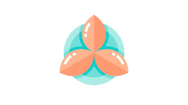 Pixel art flower icon with three orange petals