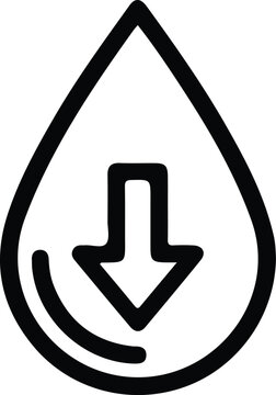 Low Blood Sugar Glucose Drop Line Art Icon Vector