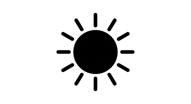 Simple black sun icon illustration
