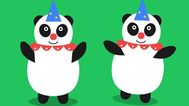 Cute Panda Dancing with Party Hat