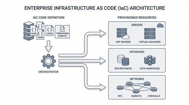 Enterprise Infrastructure as Code IaC Architecture Diagram Vector