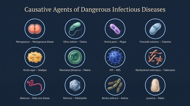 Causative Agents of Dangerous Infectious Diseases with Meningococcus and Major Human Pathogens