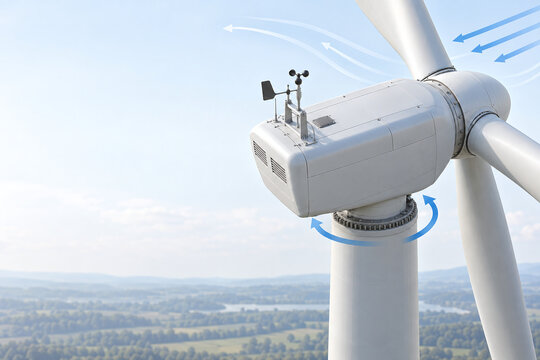 Wind Turbine Nacelle Yaw System Technical Illustration