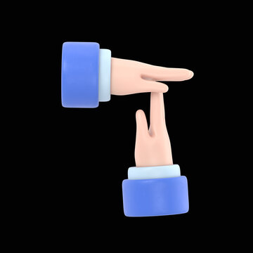 Businessman hands signaled a break from work.Gesture hands time-out isolated .3D rendering on black Screen for footage and clipping path.