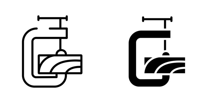 Woodworking C Clamp dual style icon set
