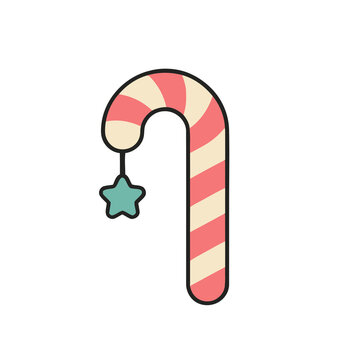 Candy cane with star ornament