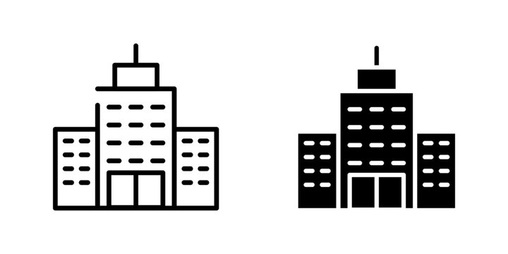 Business Center Skyscraper dual style icon set
